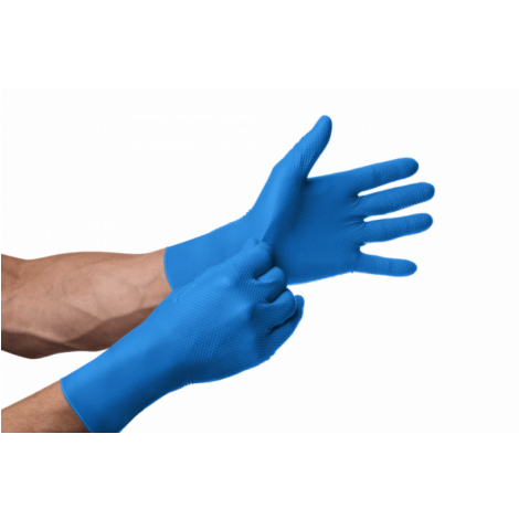 Rękawice nitrylowe bezpudrowe 50 sztuk Mercator gogrip LONG niebieski rozmiar - 2